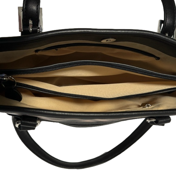 Giani Bernini Saffiano Plaid Medium Size Bag with Double Shoulder Straps - Picture 7 of 8